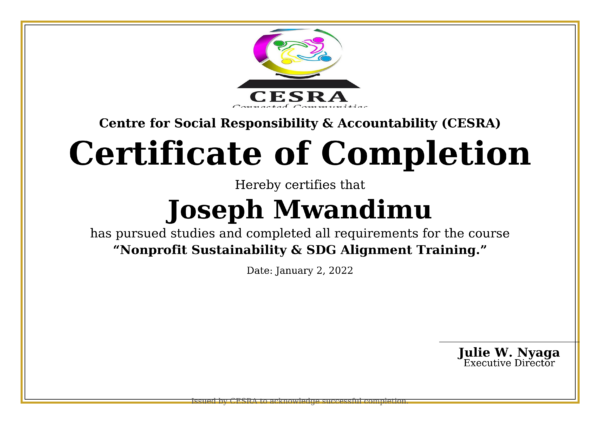 Nonprofit Sustainability & SDG Alignment Training